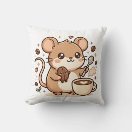 Muis Kawaii Koffie Worp Kussen