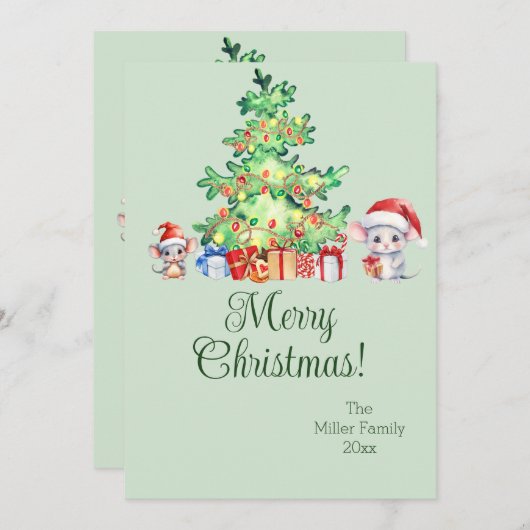 Muis Kerst Kaart (Voorkant / Achterkant)