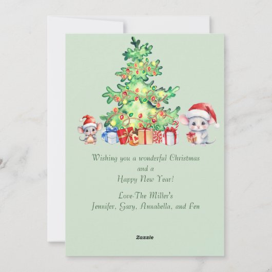 Muis Kerst Kaart (Achterkant)