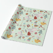 Muis kerstcadeauverpakking cadeaupapier (Uitgerold)