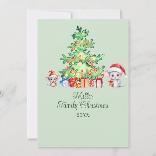 Muis Kerstfeest Kaart (Achterkant)