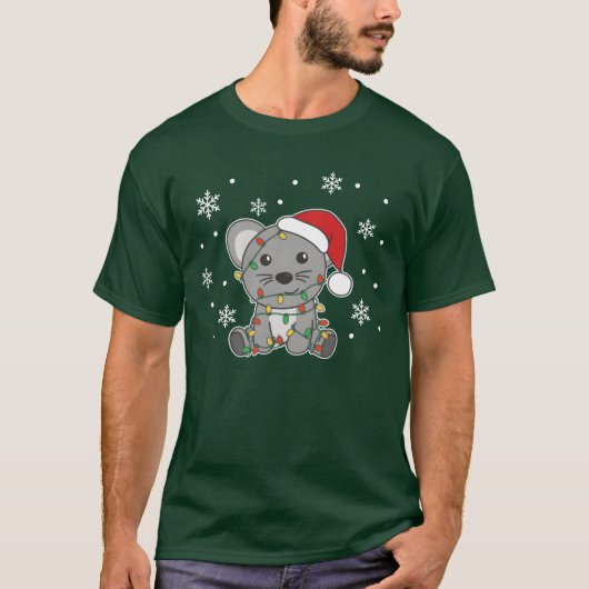 Muis Kerstmis Winter Dieren Muizen vriend T-shirt (Voorkant)