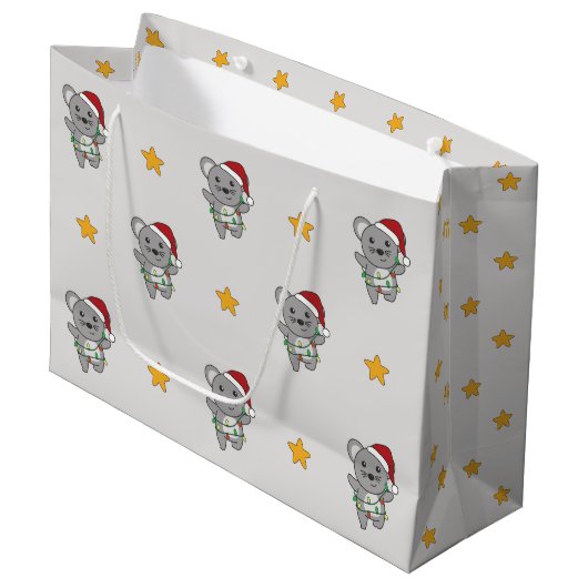 Muis Kerstmis Winter Dieren Vakantie Muizen Groot Cadeauzakje (Voorkant Gekanteld)