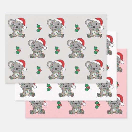 Muis Kerstmis Winter Dieren Vakantie Muizen Inpakpapier Vel (Set)