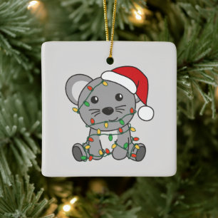 Muis Kerstmis Winter Dieren Vakantie Muizen Keramisch Ornament