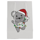 Muis Kerstmis Winter Dieren Vakantie Muizen Medium Cadeauzakje (Achterkant)