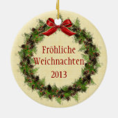 Muis King Fröhliche Weichnachten Duits Ornament (Achterkant)