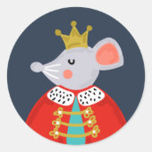Muis King - Nutkraker Character Ronde Sticker (Voorkant)