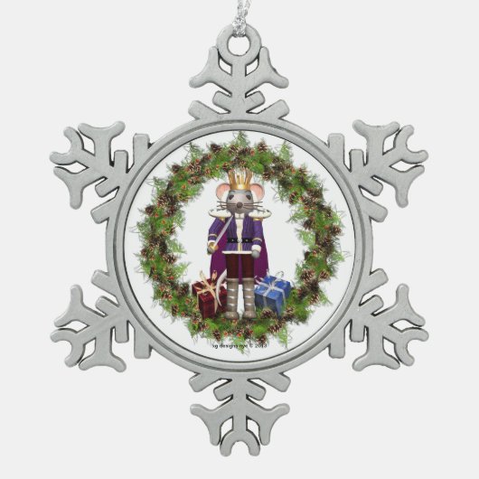 Muis King Nutkraker Snowflake Ornament (Voorkant)