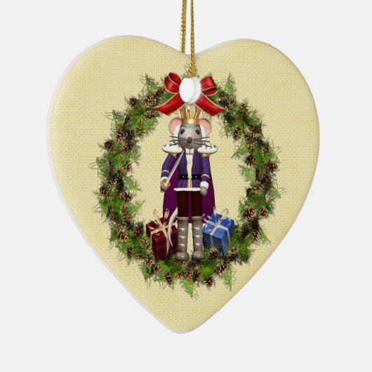 Muis King Wreath Heart Ornament (Rechts)