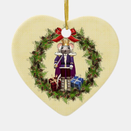Muis King Wreath Heart Ornament (Voorkant)