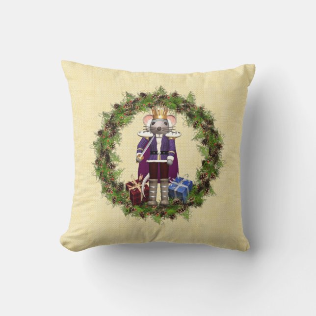 Muis King Wreath kerstSierkussen Kussen (Voorkant)