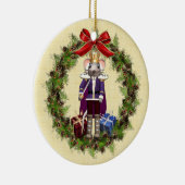 Muis King Wreath Round Kerstversiering Keramisch Ornament (Rechts)