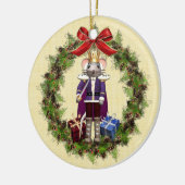 Muis King Wreath Round Kerstversiering Keramisch Ornament (Links)