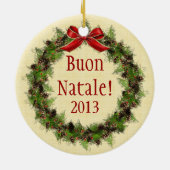 Muis koning Buon Natale Italiaans kerstfeest Keramisch Ornament (Achterkant)