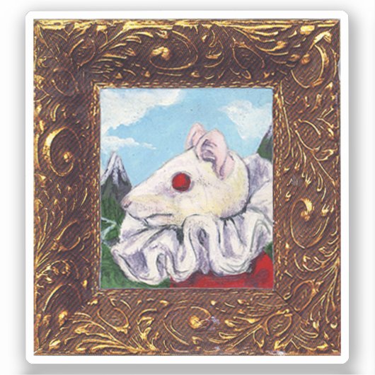 Muis Lair Schilderen van Bloed Thee en Rode String Sticker (Voorkant)