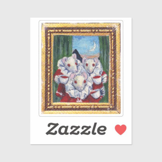 Muis Lair Schilderen van Bloed Thee en Rode String Sticker (Vel)