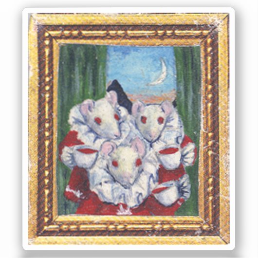 Muis Lair Schilderen van Bloed Thee en Rode String Sticker (Voorkant)