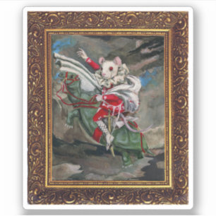 Muis Lair Schilderen van Bloed Thee en Rode String Sticker