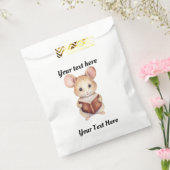 Muis lezen boek bedankzakje (Gezegeld)