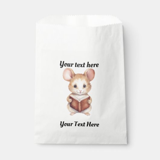 Muis lezen boek bedankzakje (Voorkant)
