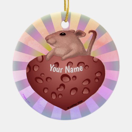 Muis Liefde Keramisch Ornament (Voorkant)