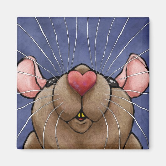 Muis-magneet met hartje magneet (Voorkant)