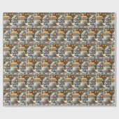 Muis Marshmallows en verjaardagstaart Cadeaupapier (Vlak)