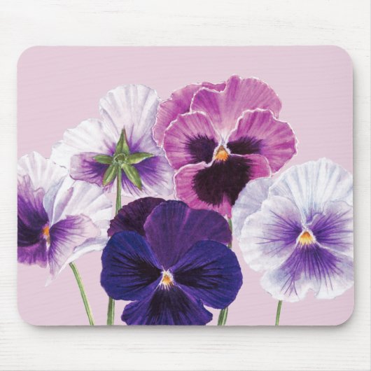 Muis Mat - Floral Pansy Design Muismat (Voorkant)