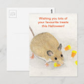 Muis met Briefkaart met snoepkernen (Voorkant / Achterkant)