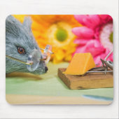 Muis met bril en kaas muismat (Voorkant)