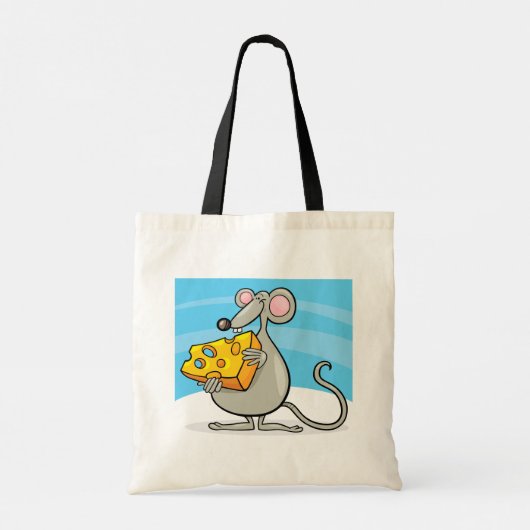 Muis met Canvas tas op kaas (Achterkant)