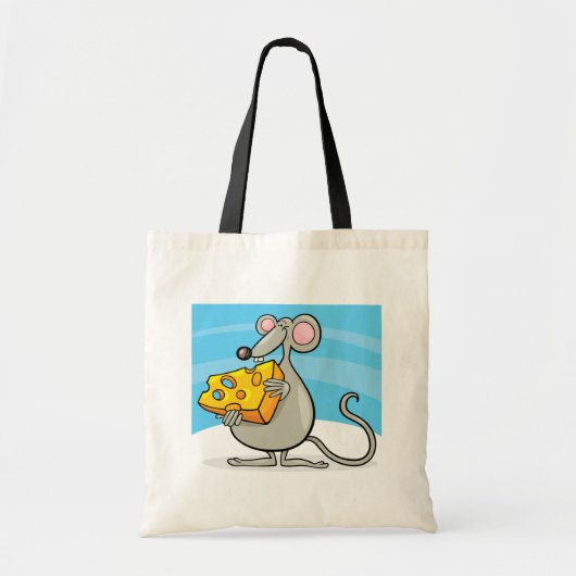 Muis met Canvas tas op kaas (Voorkant)
