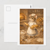 Muis met carrière als bakker briefkaart (Voorkant / Achterkant)
