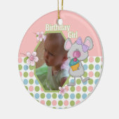 Muis met Cupcake Birthday Girl Keepomwille Ornamen Keramisch Ornament (Links)