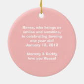 Muis met Cupcake Birthday Girl Keepomwille Ornamen Keramisch Ornament (Achterkant)