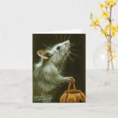 Muis met de Mand HalloweenCard van de Pompoen Kaart (Gele Bloem)