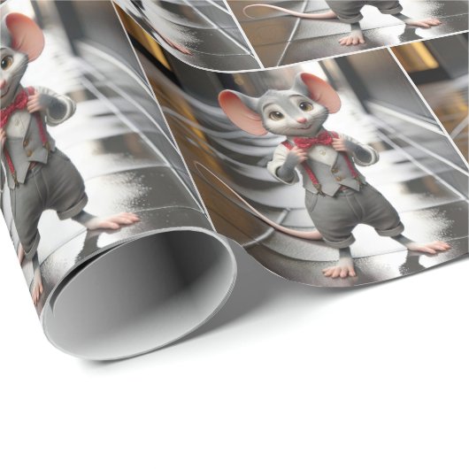 Muis met een boog Stropdas Cadeaupapier (Rol Hoek)