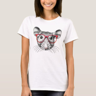Muis met een bril, muizenliefhebbers T-Shirt