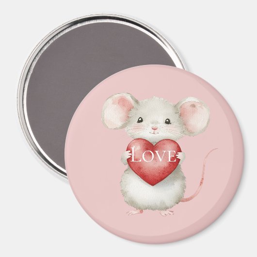 Muis met een hartliefde magneet (Voorkant / Achterkant)