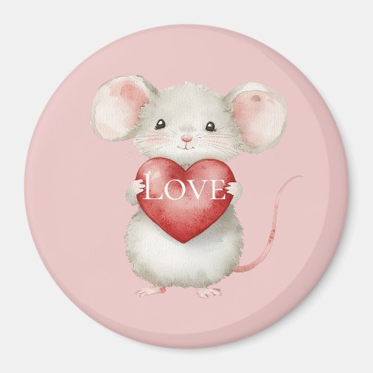 Muis met een hartliefde magneet (Voorkant)