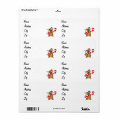 Muis met een kerstsnoepje etiket (Full Sheet)