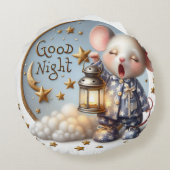 Muis met een lantaarn, Collectie van Natasha Us Rond Kussen (Achterkant)