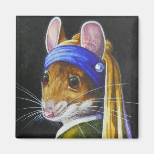 Muis met een parelaar die parodiekunst met Waterve Magneet
