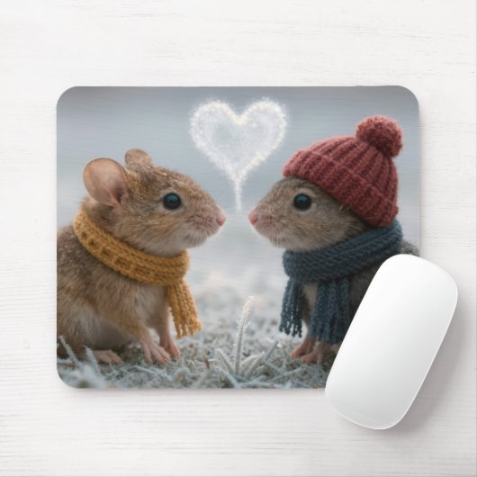 Muis Met een Vorstig Hart Muismat (Met muis)