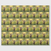 Muis met een witte daisy cadeaupapier (Vlak)