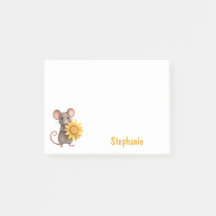 Muis met een Yellow Flower Schattigee gepersonalis