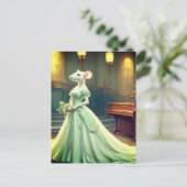 Muis met Fancy jurk Briefkaart (Staand voorkant)
