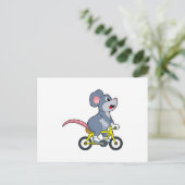 Muis met fiets briefkaart (Staand voorkant)