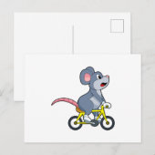Muis met fiets briefkaart (Voorkant / Achterkant)